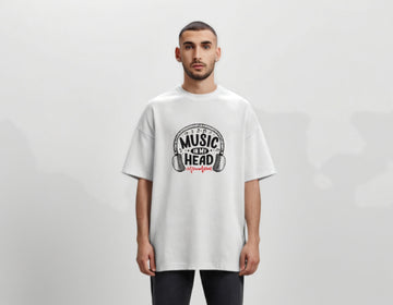 Tuned In: Oversized Music Head T-Shirt