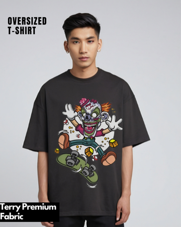 Spooky Skate Clown - Oversized T-Shirt