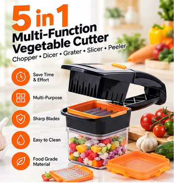 Trendzix 5-in-1 Vegetable Chopper & Nicer Dicer with Container