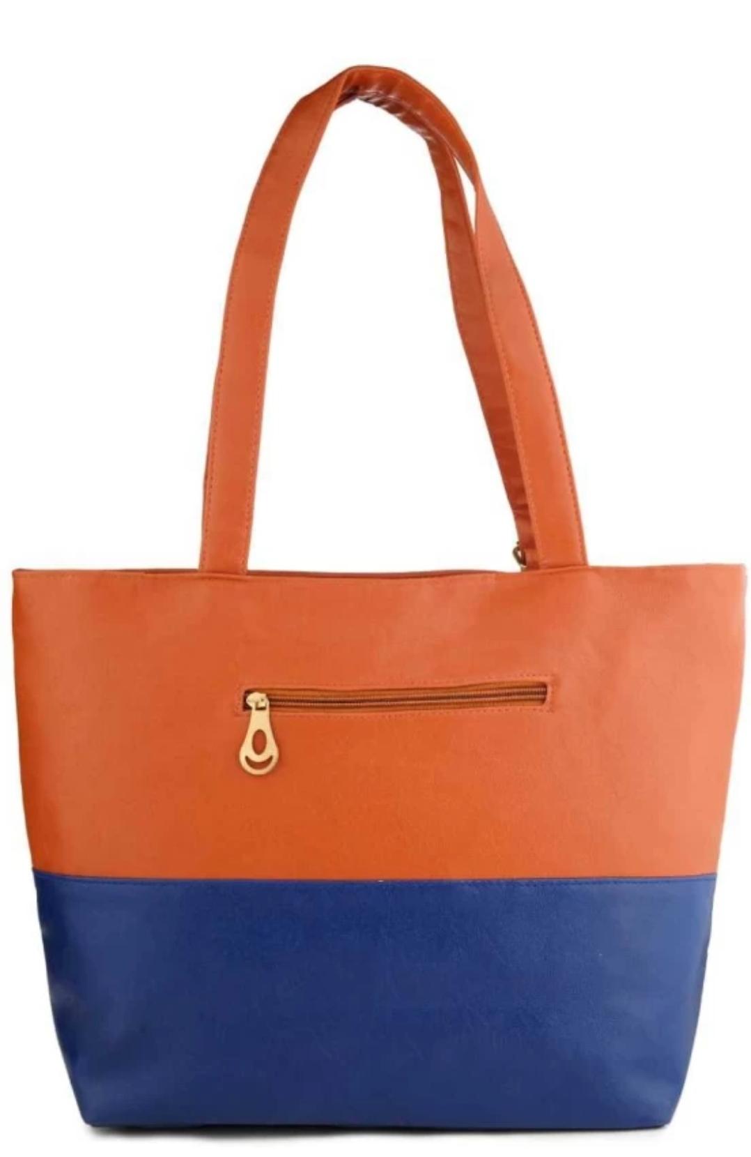 Women Brown and Blue colour held bag