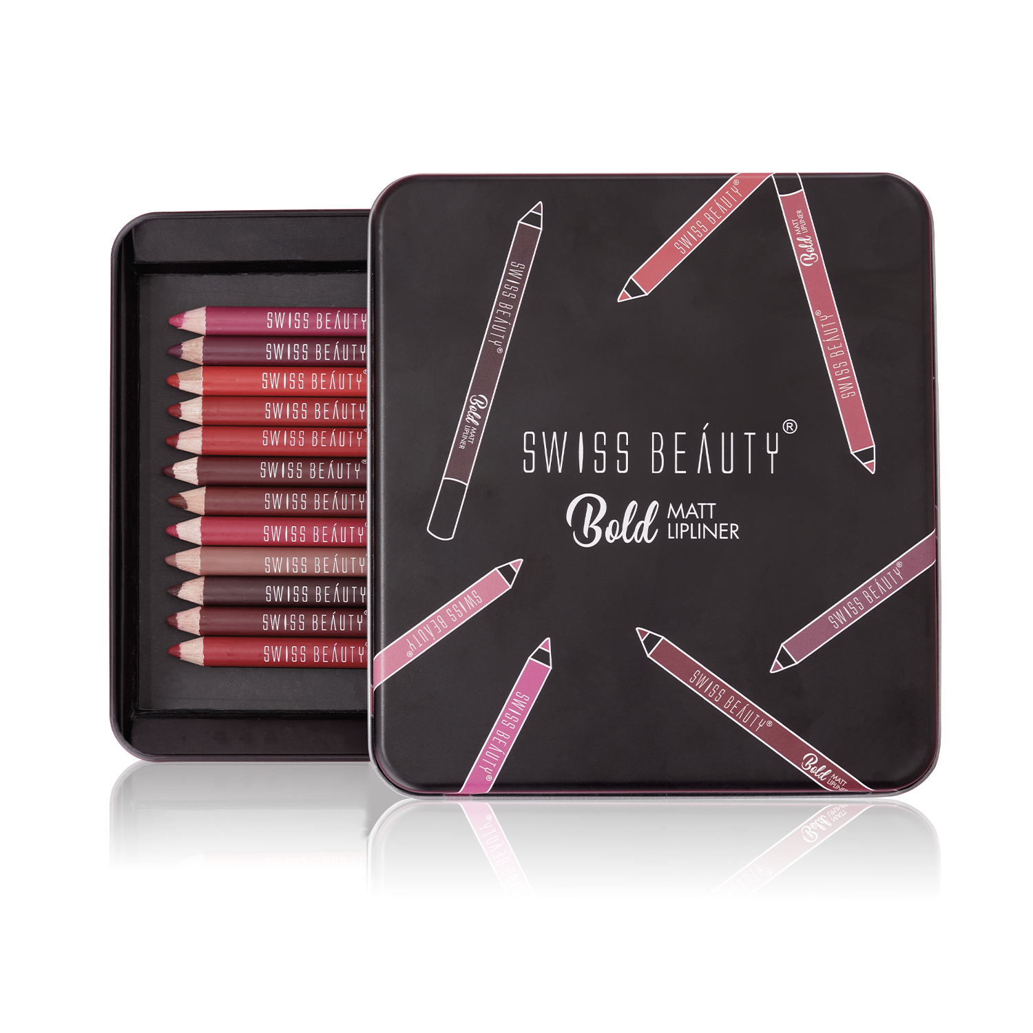 Swiss Beauty Bold Matt Lip Liner Multicolour - Pack of 12