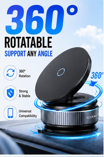 Trendzix 360° Magnetic Phone Holder – Portable Vacuum Suction Mobile Stand