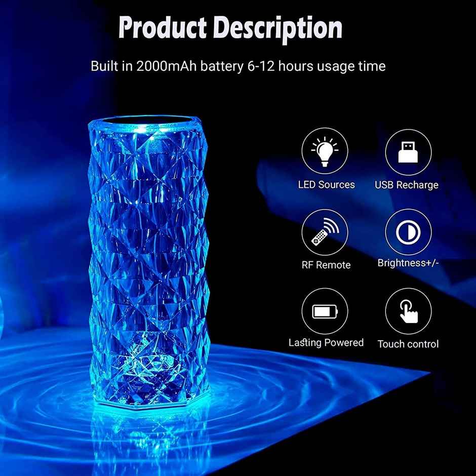 Crystal LED Night Lamp for Home Décor