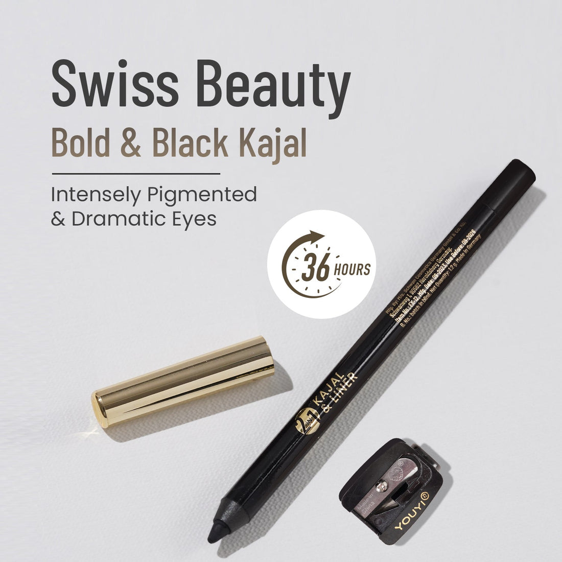 Swiss Beauty Bold & Black Kajal with Sharpener