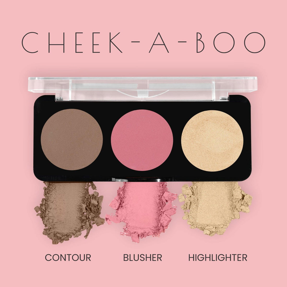 Swiss Beauty Cheek-A-Boo 3-In-One Face Palette With Blusher, Contour And Highlighter